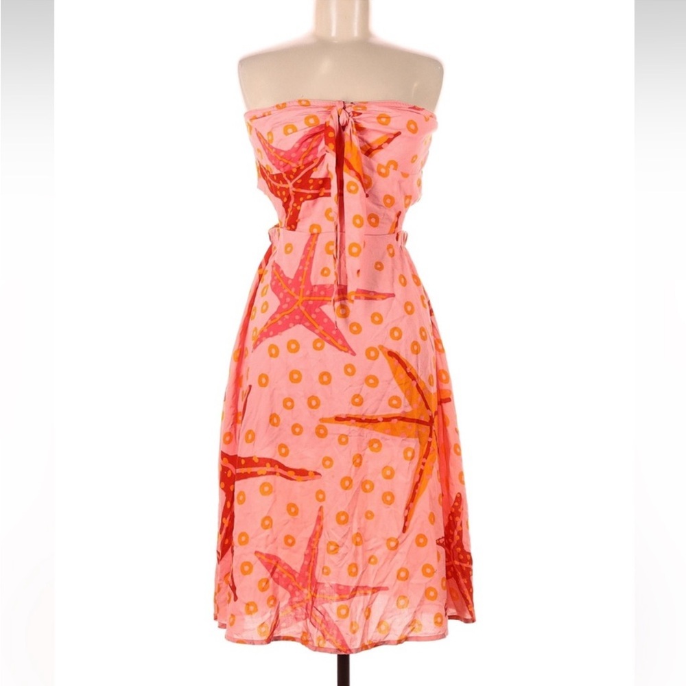 Farm Rio strapless pink and orange starfish dress - Picture 3 of 6